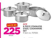 Ace 8 Piece Stainless Steel Cookware Set-Per Set