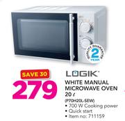Logik 20Ltr White Manual Microwave Oven P70H20L-SEW