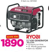 Ryobi 2.7KW Generator RG-2700
