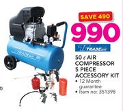 Tradeair 50L Air Compressor 5 Piece Accessory Kit