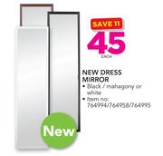 New Dress Mirror In Black, Mahogany Or White-Each