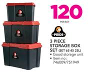 Pride 3 Piece Storage Box Set (Set of 65, 45 & 25L)