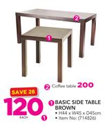Basic Side Table Brown-Each