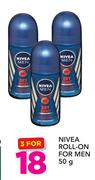 Nivea Roll-On For Men-3 x 50g