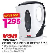 Von Hotpoint 1.7Ltr Cordless Upright Kettle