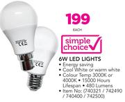 Simple Choice 6W LED Lights-Each