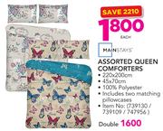 Mainstays Queen Comforters Including Two Matching Pillowcases-Each