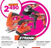 Stramm 450W Jigsaw/500W Impact Drill/500W 115 Angle Grinder Or 150W Orbital Sander-Each