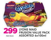 Lyons Maid Frusion Value Pack-6x100ml-Per Pack