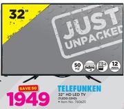 Telefunken 32” HD LED TV TLEDD-32HD