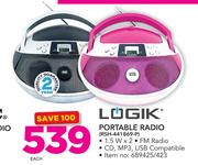 Logik Portable Radio RSH-441869 P-Each