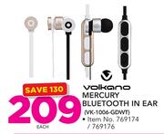 Volkano Mercury Bluetooth In Ear VK-1006-GDWT-Each