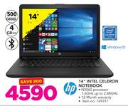 HP 14” Intel Celeron Notebook