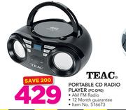 Teac Portable CD Radio Player PC-D90