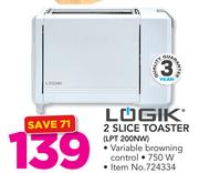Logik 2-Slice Toaster LPT 200NW