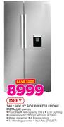 Defy 740Ltr Side By Side Freezer Fridge Metallic DFF437