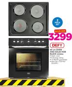 Defy 60cm Oven And Solid Hob Black DCB006