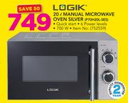 Logik 20Ltr Manual Microwave Oven Silver P70H20L-SES