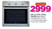 Whirlpool 60cm Eye Level Oven AKP 738 IX