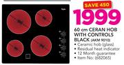 Whirlpool 60cm Ceran Hob With Controls Black AKM 9010