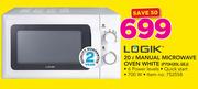 Logik 20Ltr Manual Microwave Oven White P70H20L-SEJ