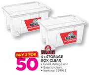 Big Jim 4Ltr Storage Box Clear