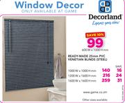 Decorland Ready-Made 25mm PVC Venetian Blinds (600W x 1000Hmm)