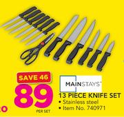 Mainstays 13-Piece Knife Set-Per Set