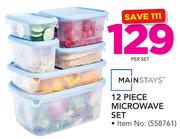 Mainstays 12-Piece Microwave Set-Per Set