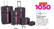 Mainstays 5 Piece Black Travel Set