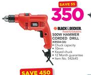 Black & Decker 500W Hammer Corded Drill