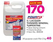 Powafix 5L Laquer Thinners Mineral Turpentine