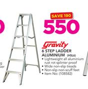 Gravity 6 Step Ladder Aluminium 