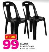 Plastic Black Chair-For 2
