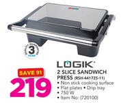 Logik 2 Slice Sandwich Press RSH-441725-11