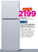 KIC 170Ltr Top Freezer Fridge White