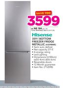 Hisense 359Ltr Bottom Freezer Fridge Metallic H359BME