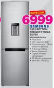Samsung 330Ltr Bottom Freezer Fridge Silver RB29HWR3DSA U