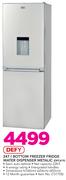 Defy 247Ltr Bottom Freezer Fridge Water Dispenser Metallic DFC419