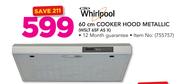 Whirlpool 60cm Cooker Hood Metallic WSLT 65F AS X