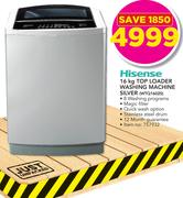 Hisense 16kg Top Loader Washing Machine Silver WTQ1602S