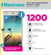 Hisense Dual Sin Smartphone INFINITY U962 + Bluetooth Headphones And Phone Cover 