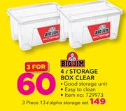 Big Jim 4Ltr Storage Box Clear-For 3