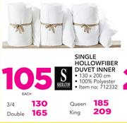 Sheraton King Hollowfiber Duvet Inner-Each