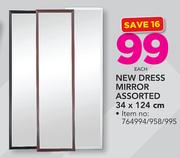 New Dress Mirror 34 x 124cm-Each