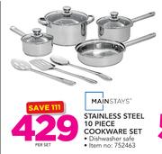 Mainstays Stainless Steel 10-Piece Cookware Set-Per Set