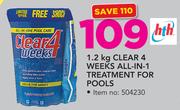 HTH 1.2kg Clear 4 Weeks All-In-1 Treatment For Pools