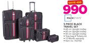 Mainstays 5-Piece Black Travel Set