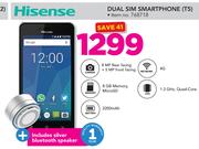 Hisense Dual Sim Smartphone T5 Includes Silver Bluetooth Speaker