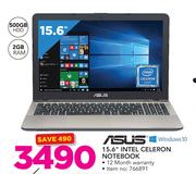 Asus 15.6" Intel Celeron Notebook